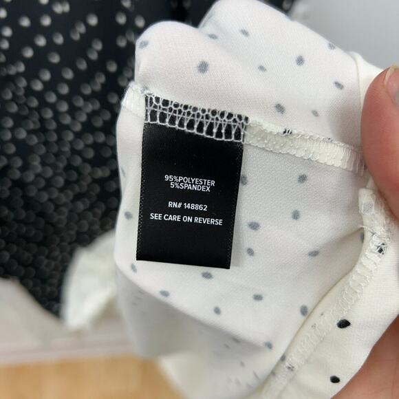 Torrid Black White Stretch Polka Dot Puff Sleeve Slit Midi Dress Plus Size 3X - Picture 8 of 8